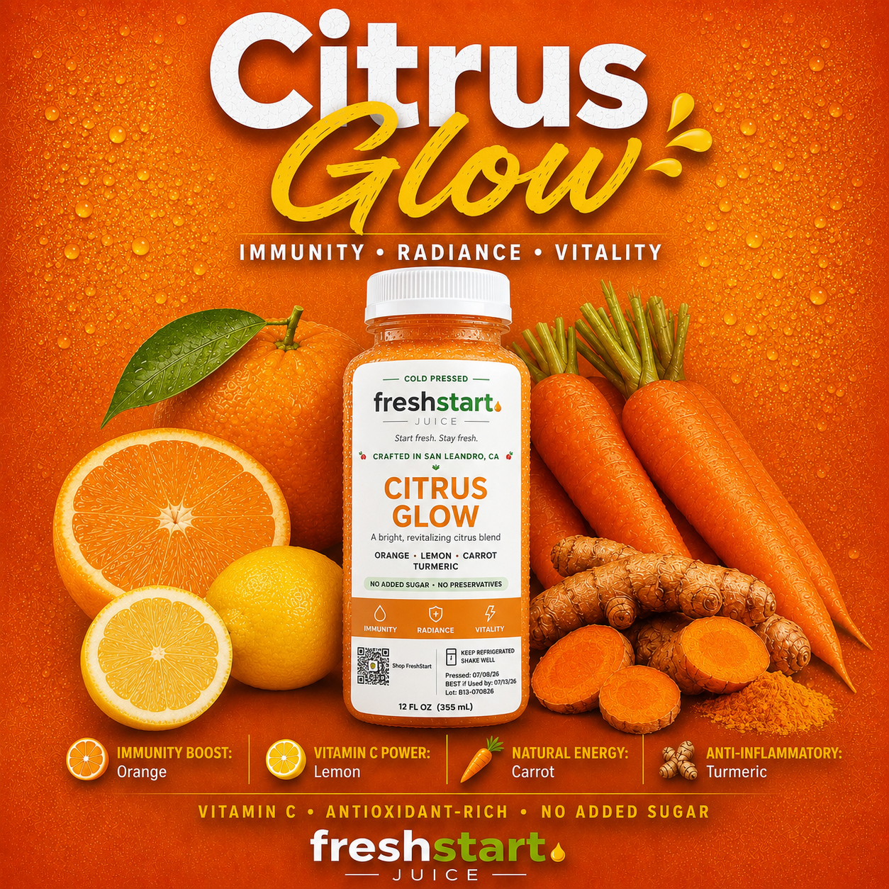 Citrus Glow cold-pressed juice