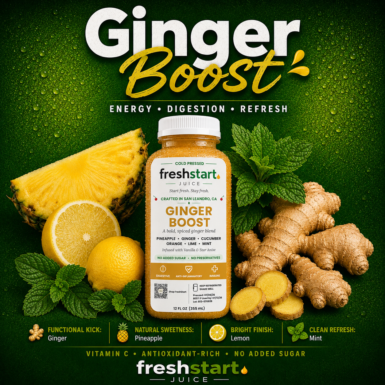 Ginger Boost cold-pressed juice