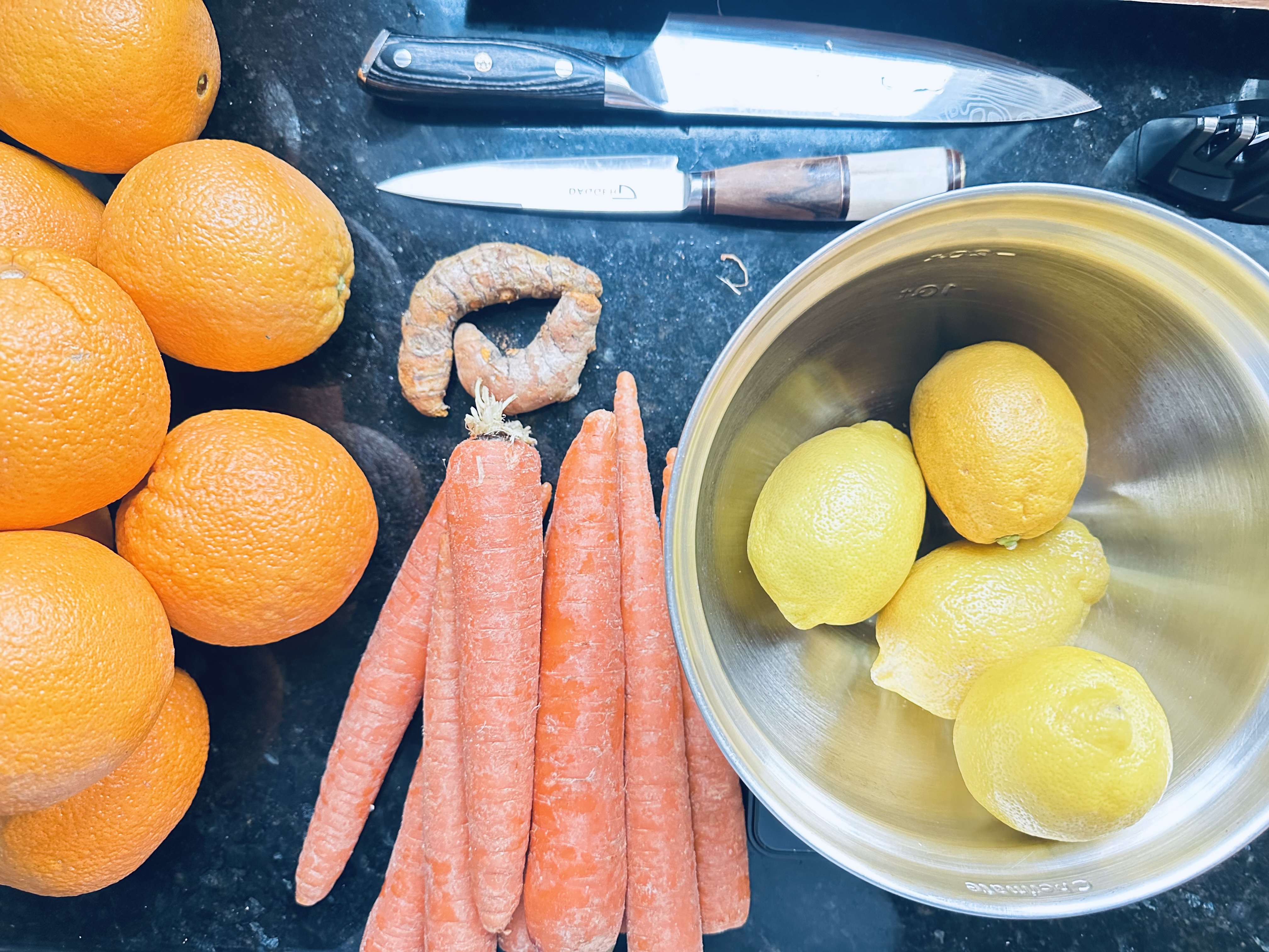 Roots ingredients prepped on the counter