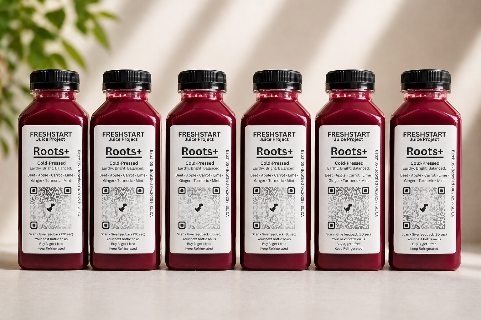 Roots+ six-pack studio photography
